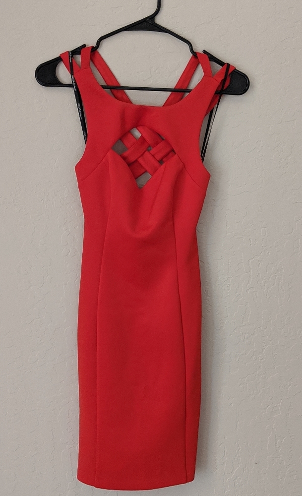 Guess red strappy cocktail dress